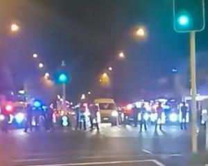 Police vehicles were damaged and two officers received minor injuries at the Levin gathering....